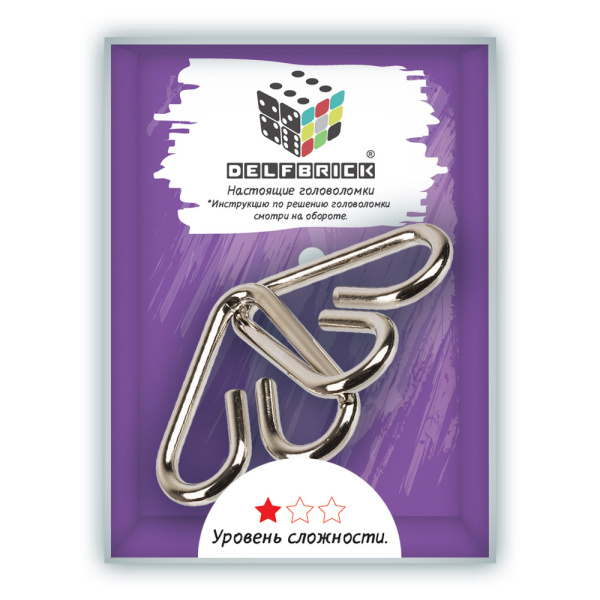 Головоломка металлическая  "DELFBRICK" DLM-03 1 шт "Сердечки" 2 элемент.
