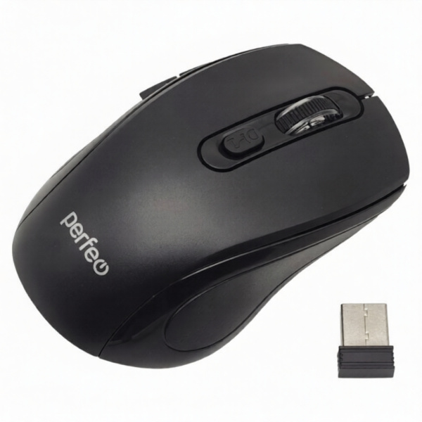 Мышь беспроводная Perfeo TALENT (B3418) оптическая, бесшумная, 6кн., 800-1600dpi, USB черная
