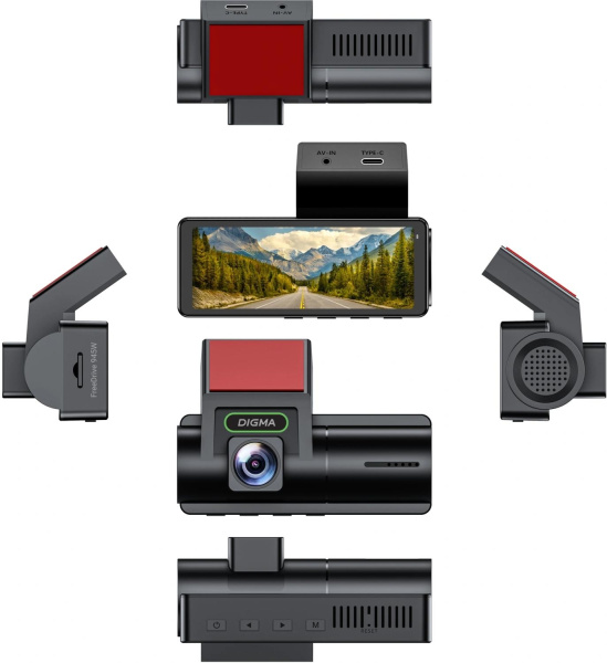 Видеорегистратор Digma FreeDrive 945W черный 4Mpix 2160x3840 170гр. GPS Allwinner