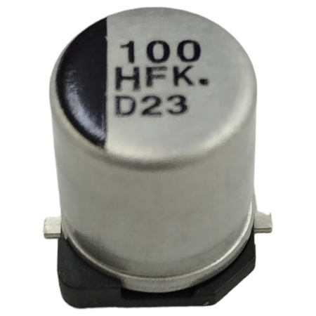 Конденсатор электролитический (ECAP SMD)  100мкф,  50в, Panasonic, EEEFK1H101P, 105C, 8*10.2