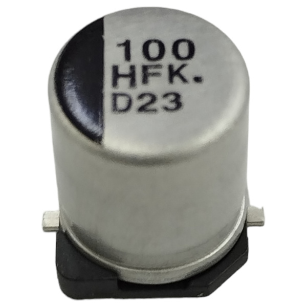 Конденсатор электролитический (ECAP SMD)  100мкф,  50в, Panasonic, EEEFK1H101P, 105C, 8*10.2