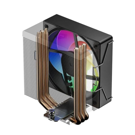 Кулер S115х/1200/1700/1851/AMx ID-COOLING SE-903-XT V2 ARGB (150W/100mm/500-2500rpm/ARGB/3 тепл.трубки/черный)