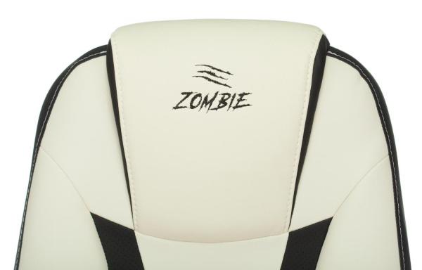 Кресло игровое Zombie 8 белый/черный эко.кожа крестовина пластик