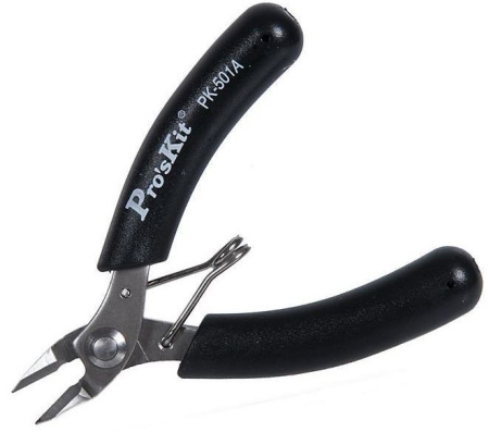 Кусачки бокорезы  90мм, ProsKit 1PK-501A, 45..51HRC, медь 1.3мм, возвратный механизм, антистатик