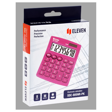 Калькулятор ELEVEN SDC-805NR-PK 8 разряд, розовый