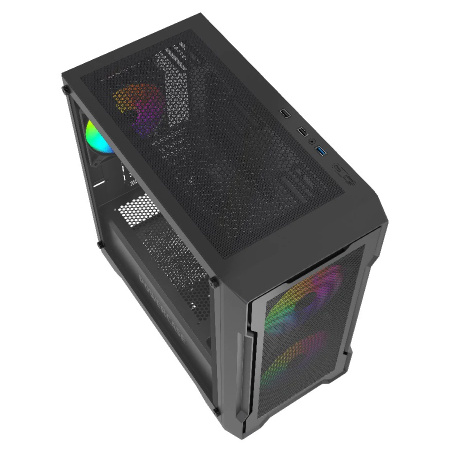 Корпус mATX Б_БП Powercase Mistral Micro X3B ARGB (USB, Audio,TG, 3x120mm ARGB, черный)[CMMXB-A3]