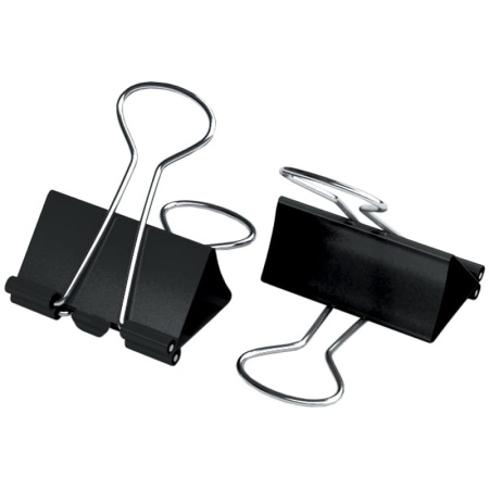 Зажимы для бумаг 25мм. BERLINGO 12шт. черные (BC1225) Зажимы для бумаг 25мм. BERLINGO 12шт. черные (BC1225)