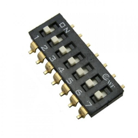 Переключатель SMD  SP7T, шаг 2.54мм, SWD 4-7