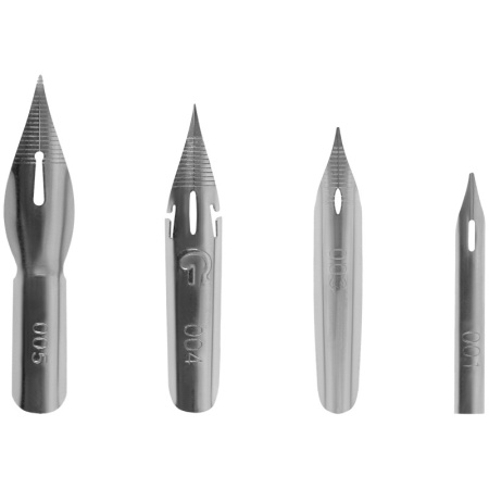 Перья каллиграфические ArtSpace, остроконечные, 4шт. с держателем CN_41207