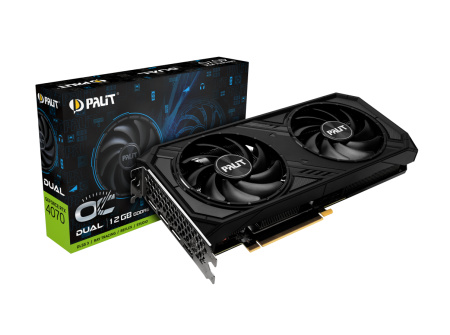 Видеокарта GeForce RTX4070 Palit 12Гб DUAL OC GDDR6X,192bit,HDMI,3DP (NE64070S19K9-1048D) ret