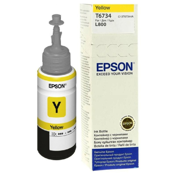 Контейнер_с_чернилами Epson T6734 (C13T67344A/C13T673498) для L800/L1800/L805/L810/L850 Yellow