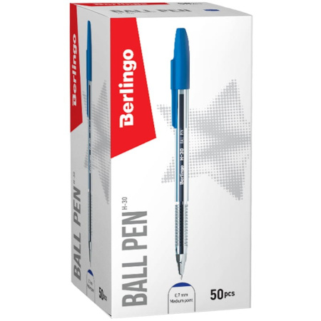 Ручка шариковая BERLINGO "H-30" 0,7мм., синяя (KS2915)
