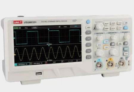 Осциллограф Uni-T UTD2202CEX+, 2-к, 200МГц, 1ГВ/с, 64К, 7" 800*480, USB