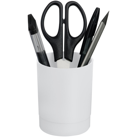 Стакан для ручек СТАММ "Лидер" белый (ПС-31803)