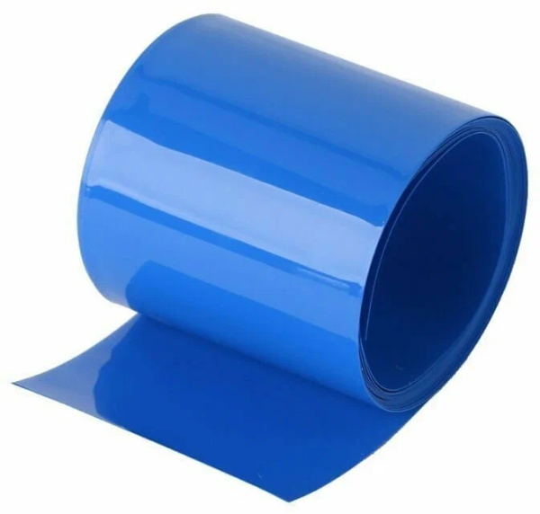 Трубка термоусадочная ПВХ C/2= 28мм, 2:1, s=0.1мм, отрезок 1метр, синяя, для аккумуляторных сборок