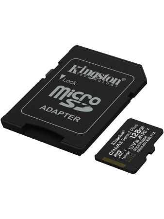 Карта памяти MicroSDXC 128Gb Kingston Class10 UHS-I V10 150MB/s [SDCS3/128GB] (SD адаптер)