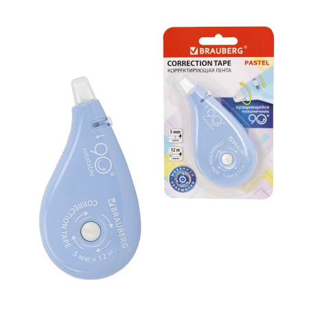 Корректирующая лента BRAUBERG "PASTEL" 5мм.*12м. (272488)