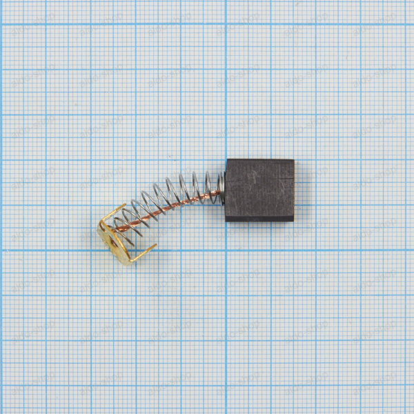 Щетка электроугольная (графитовая) 7*14*16мм, пружина, пятак круглый со скосоми 12.5мм