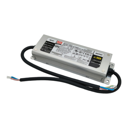 Драйвер светодиодный (LED)  700мА, 71..143в, 100.1вт, IP67, Mean Well ELG-100-C700-3Y