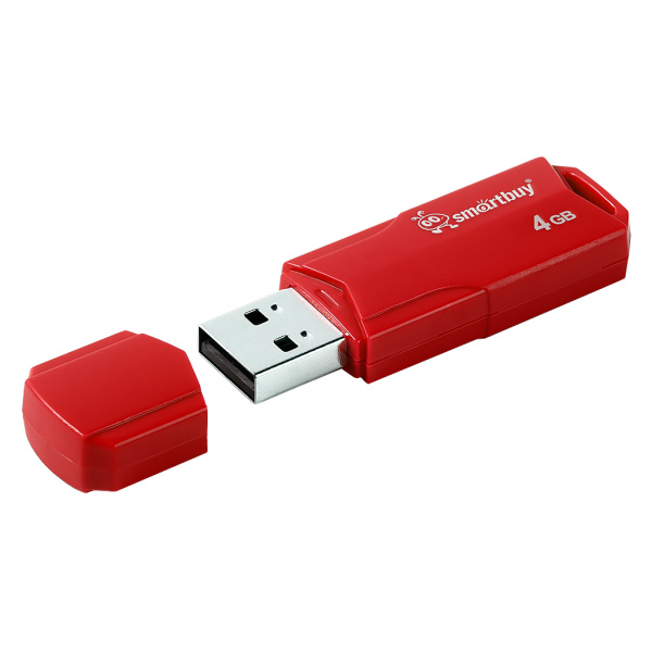 Флеш-накопитель USB2.0 4GB Smartbuy CLUE (SB4GBCLU-R) красный