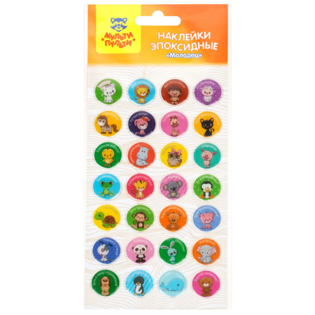 Наклейки гелевые Мульти-Пульти "Молодец" 28шт (ES_40041)