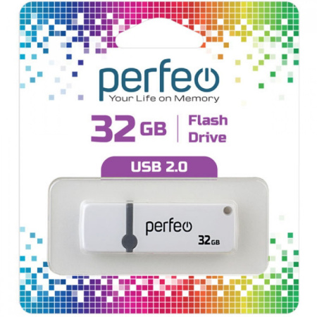Флеш-накопитель USB2.0 32Gb Perfeo C07 (PF-C07W032) Белый
