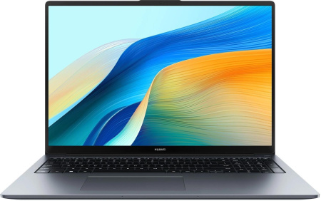 Ноутбук Huawei MateBook D 16 MCLG-X Core i7 13700H 16Gb SSD1Tb Intel Iris Xe graphics 16" IPS (1920x1200) без ОС grey space WiFi BT Cam (53014HYK)