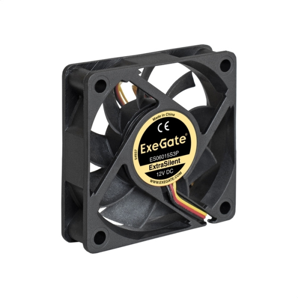 Кулер в корпус 60x60x15 ExeGate ExtraSilent ES06015S3P (Sleeve/2500prm/3pin)