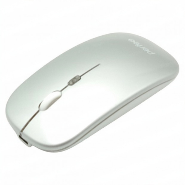 Мышь беспроводная Perfeo LUX (C3592) оптическая, 4кн., 1600dpi, 2.4G+BT, подстветка, type-C серебро