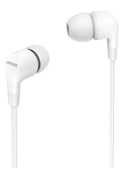 Гарнитура проводная Philips TAE1105WT/00 вставные, 16 Ом, 102дБ, кабель 1.2м Белый