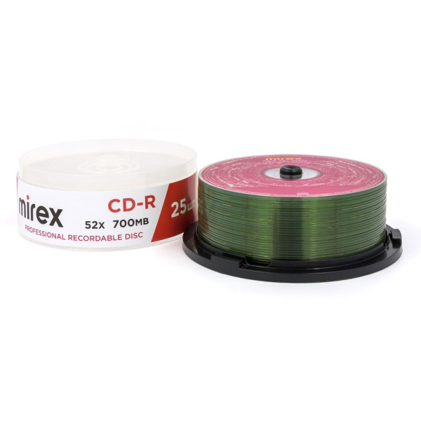 Диск CD-R 25шт Mirex Maximum 700Mb 52x Cake Box (UL120052A8M)
