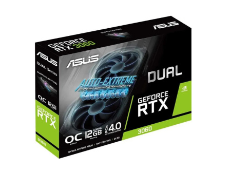 Видеокарта GeForce RTX3060 Asus 12Гб DUAL OC LHR GDDR6,192bit,HDMI,3DP (DUAL-RTX3060-O12G-V2) ret