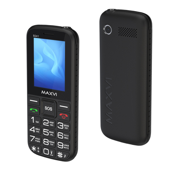 Сотовый Maxvi B241 Black 2sim/2.4"/320*240/microSD/1.3МП/Bt/2300мАч/моноблок