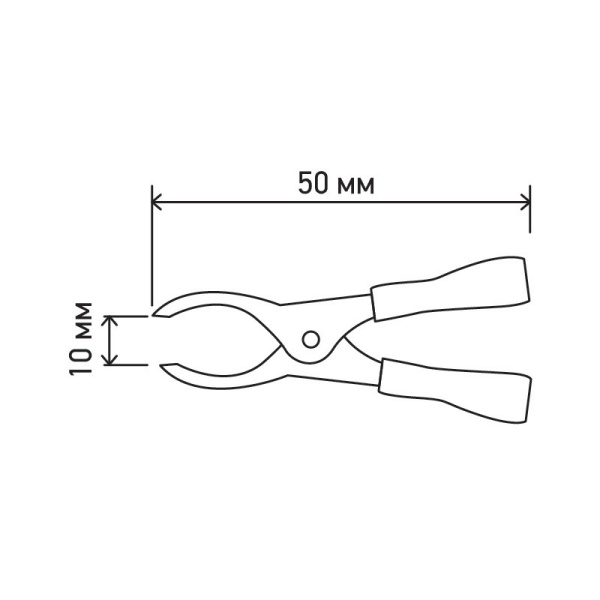 Зажим крокодил 50мм, 10а, красный, Rexant 16-0012