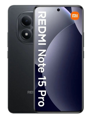 Смартфон Xiaomi Redmi Note 15 Pro 8Гб 256Гб Black 6.77", AMOLED, 2392*1080, 2*2.2+6*2Ггц, 200+8МП, 32Мп, 4G, NFC, 6500 мАч, And 15