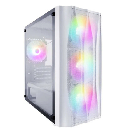 Корпус mATX Б_БП 1STPLAYER FIREBASE X3-M White (USB, Audio,TG,4x120mm LED,белый)[X3-M-WH-4F1-W]
