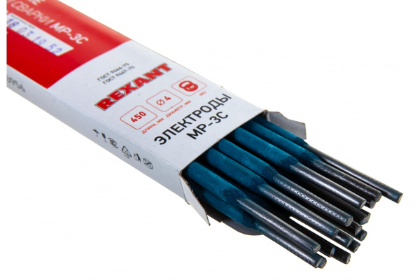 Электрод MP-3C, 4мм, 450мм, пачка 1кг, Rexant 11-0956 (Электрод-Бор, Россия)