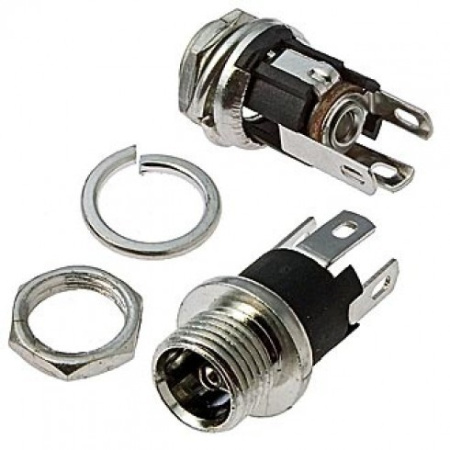 Разъем питания 5.5*2.4, гнездо, корпусной, металл, TC-025