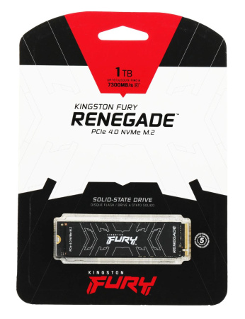 SSD-накопитель M.2 1Тб Kingston Fury Renegade [SFYRS/1000G](3D TLC,NVMe,7300/6000 Мб/с,радиатор)