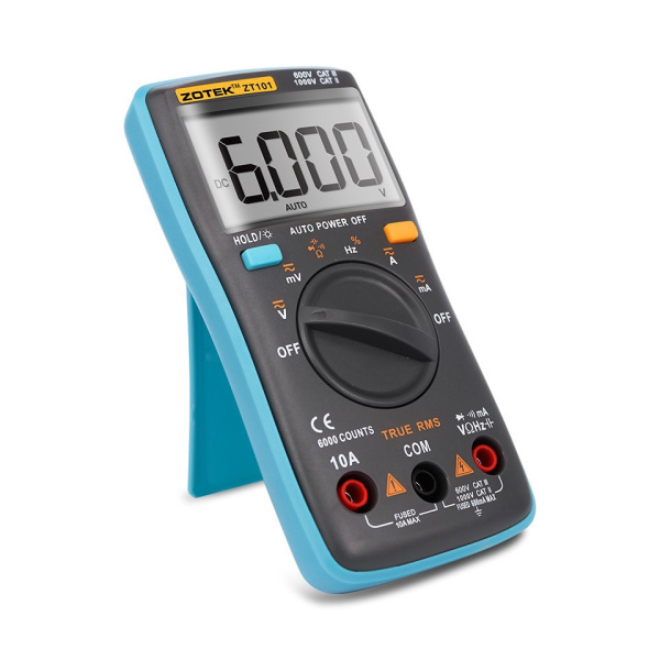Мультиметр Zotek ZT-101, True RMS, 6000 counts, 2*AA