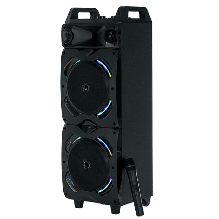 Портативная колонка Dialog AO-220 100вт. Bluetooth, FM, USB, SD, LED, караоке с микрофоном