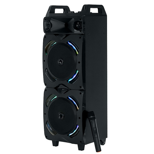 Портативная колонка Dialog AO-220 100вт. Bluetooth, FM, USB, SD, LED, караоке с микрофоном