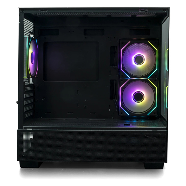 Корпус mATX Б_БП XASTRA Q500M 3ARGB-C10 Black (USB3.0,Audio,черный,3х120мм ARGB,ARGB+PWM HUB 10port,CPU Cooler до 160мм, VGA до 405мм,"аквариум")[Q500