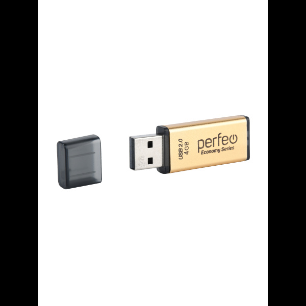 Флеш-накопитель USB2.0 4Gb Perfeo E03 (PF-E03Gl004ES) золотой