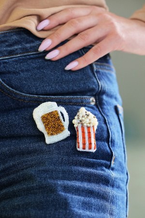 Набор для вышивания "Klart" 10-004 "Брошь. Попкорн" 3 х 5 см