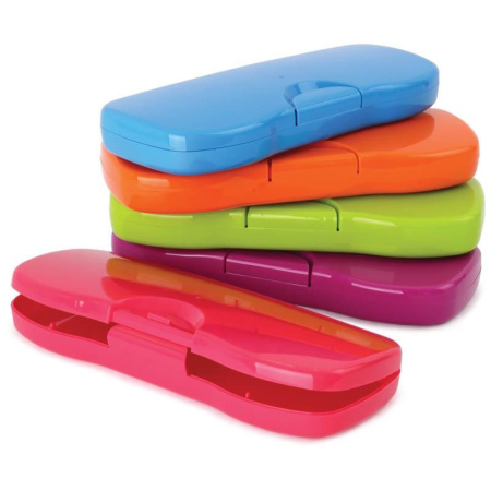 Пенал-футляр СТАММ "Intensive" пластик, ассорти (ПН62)