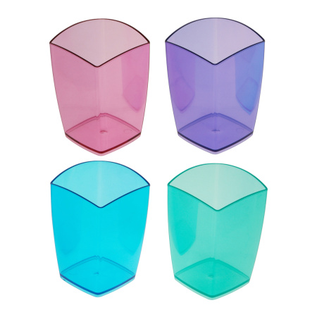 Стакан для ручек СТАММ "Тропик" квадратная, пастельные цвета (ПС-30876)