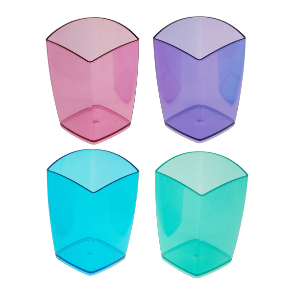 Стакан для ручек СТАММ "Тропик" квадратная, пастельные цвета (ПС-30876)