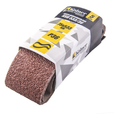 Лента шлифовальная, 533*75мм, Kolner KSB 533/36, зернистость Р36, по металлу и дереву (5шт)