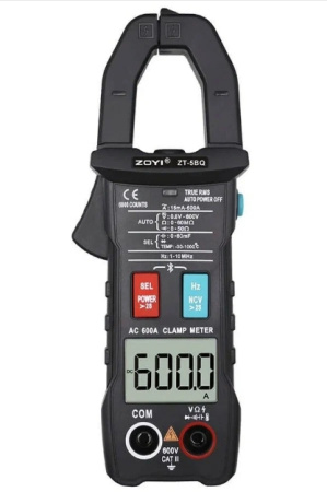 Токовые клещи Zotek ZT-5BQ, AC 600A, TrueRMS, 6000 counts, Bluetooth, 2*AAA